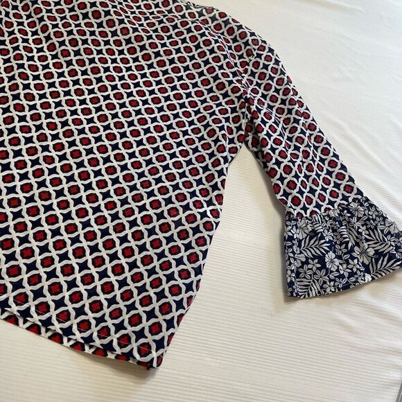 Tommy Bahama Red White Blue Cotton Tunic Top Size Medium - Picture 10 of 13